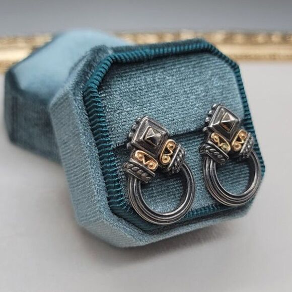 PISCITELLI Vintage Two-tone Earrings - Picture 2 of 4
